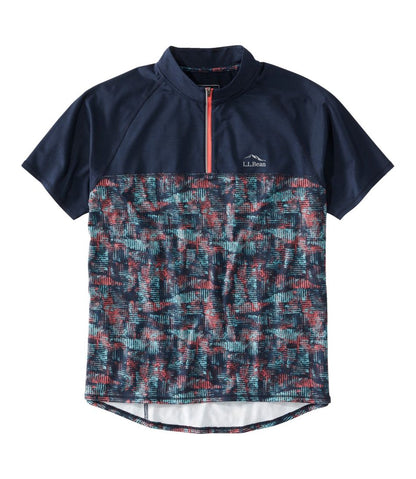 Men's Comfort Cycling Jersey, Short-Sleeve Print / L.L.Bean