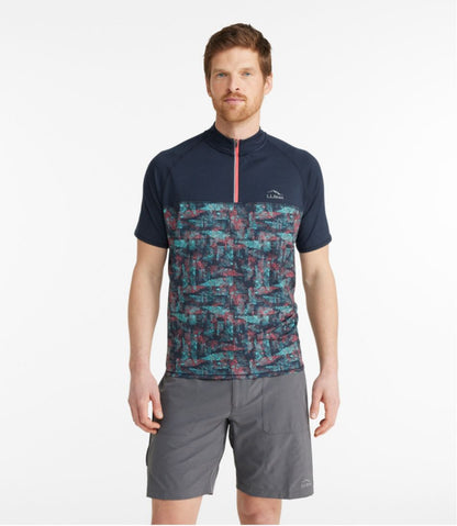Men's Comfort Cycling Jersey, Short-Sleeve Print / L.L.Bean