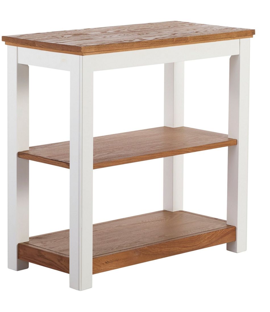 Painted Farmhouse Two-Shelf Console, Wood Top / L.L.Bean