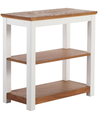 Painted Farmhouse Two-Shelf Console, Wood Top / L.L.Bean