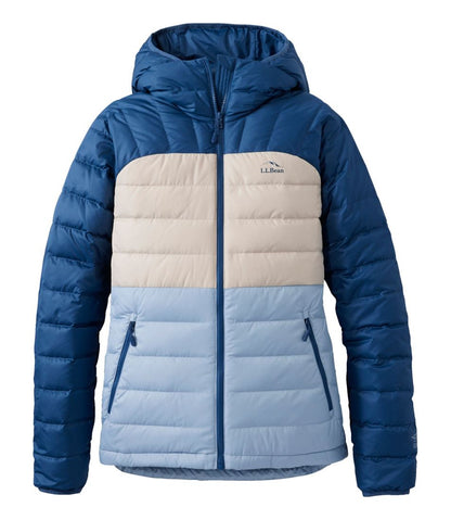 Women's Bean's Down Hooded Jacket, Colorblock / L.L.Bean