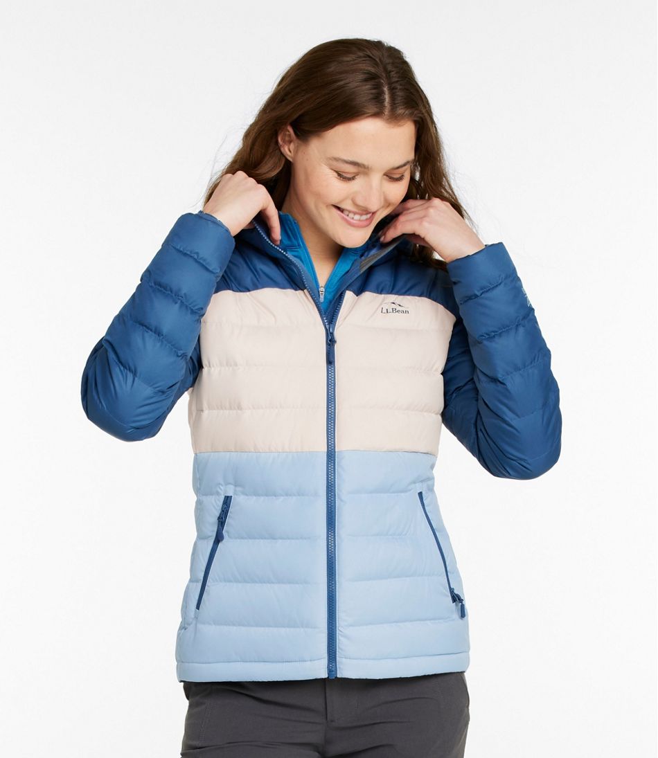 Women's Bean's Down Hooded Jacket, Colorblock / L.L.Bean