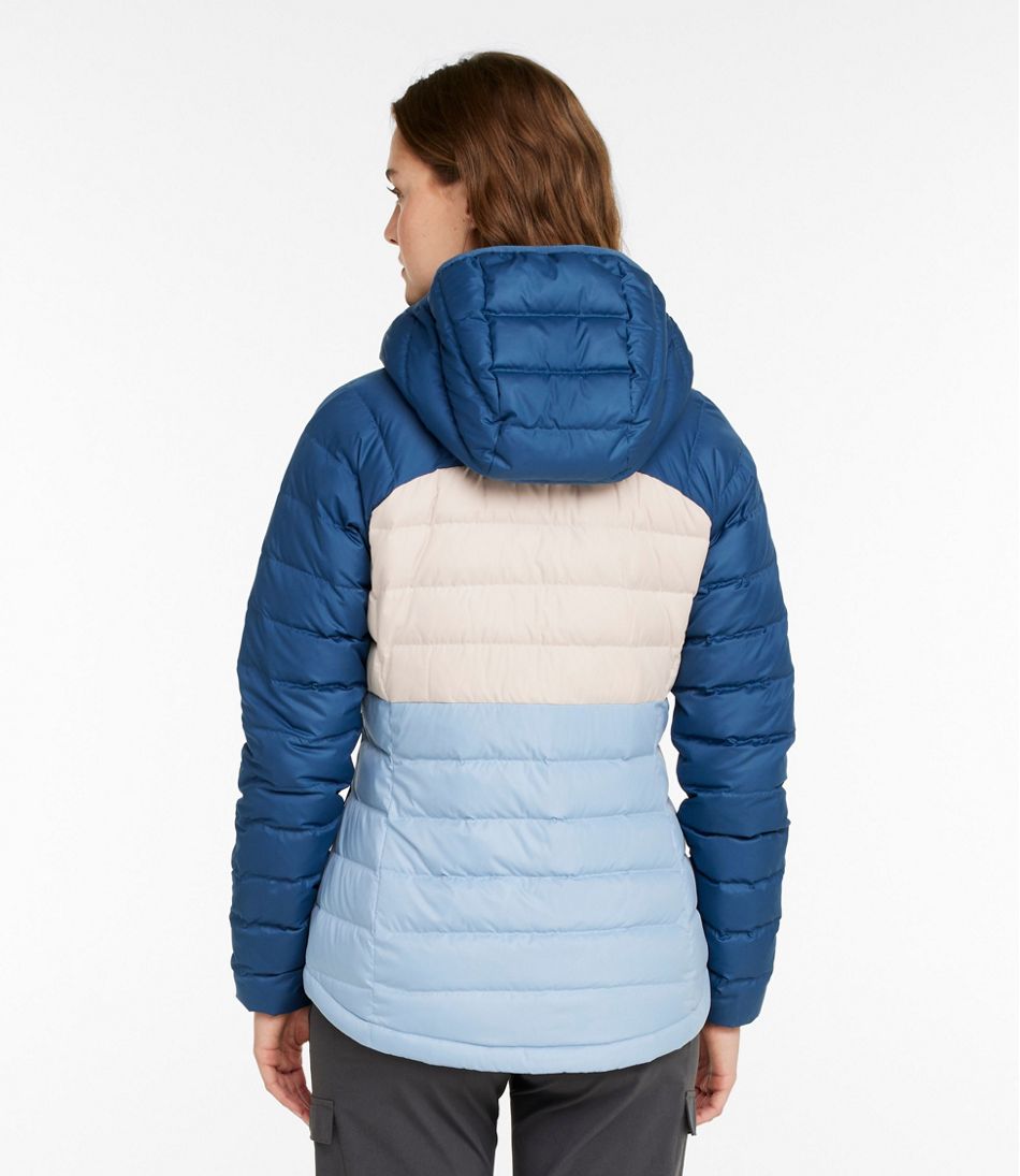 Women's Bean's Down Hooded Jacket, Colorblock / L.L.Bean