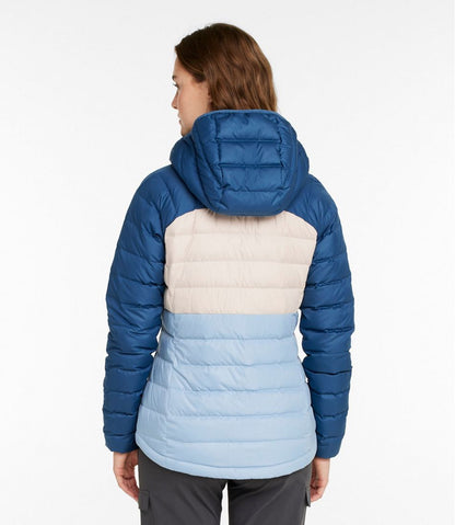 Women's Bean's Down Hooded Jacket, Colorblock / L.L.Bean