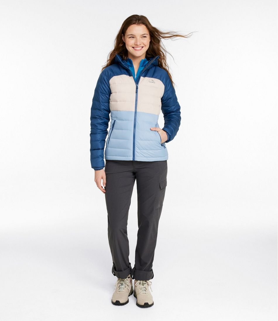 Women's Bean's Down Hooded Jacket, Colorblock / L.L.Bean