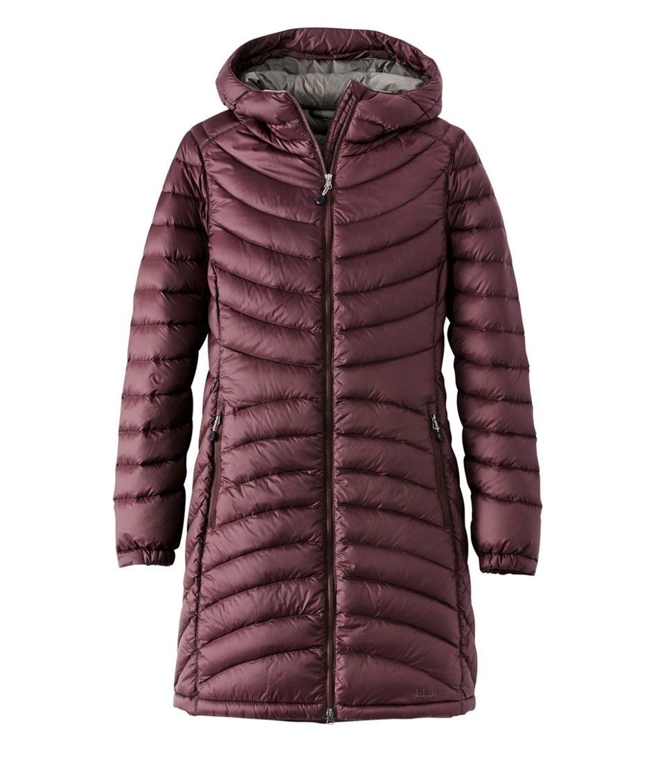 Women's Ultralight 850 Down Hooded Coat, Three-Quarter Length / L.L.Bean