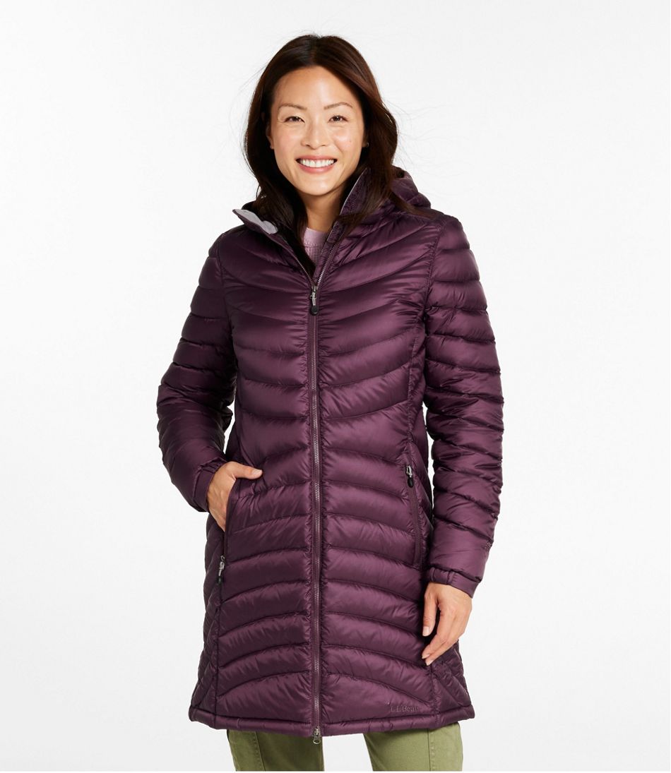 Women's Ultralight 850 Down Hooded Coat, Three-Quarter Length / L.L.Bean