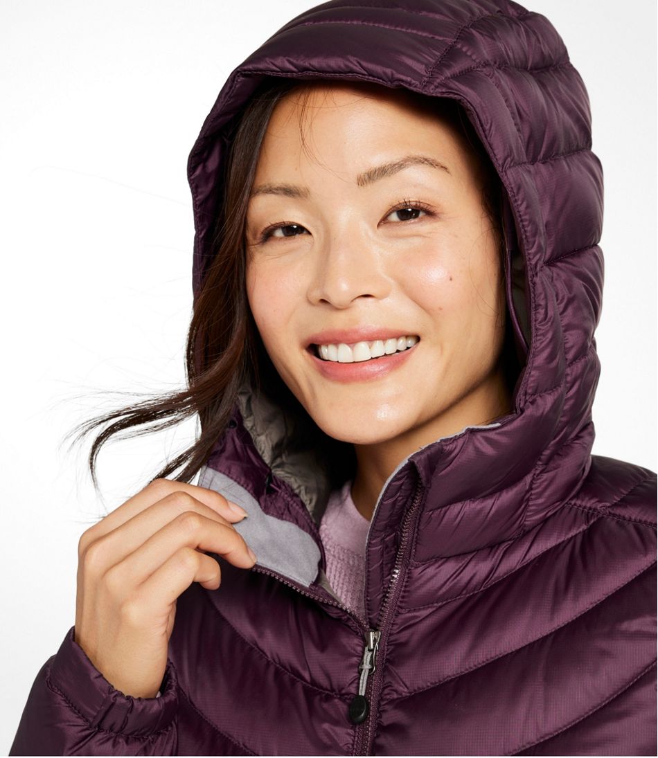 Women's Ultralight 850 Down Hooded Coat, Three-Quarter Length / L.L.Bean