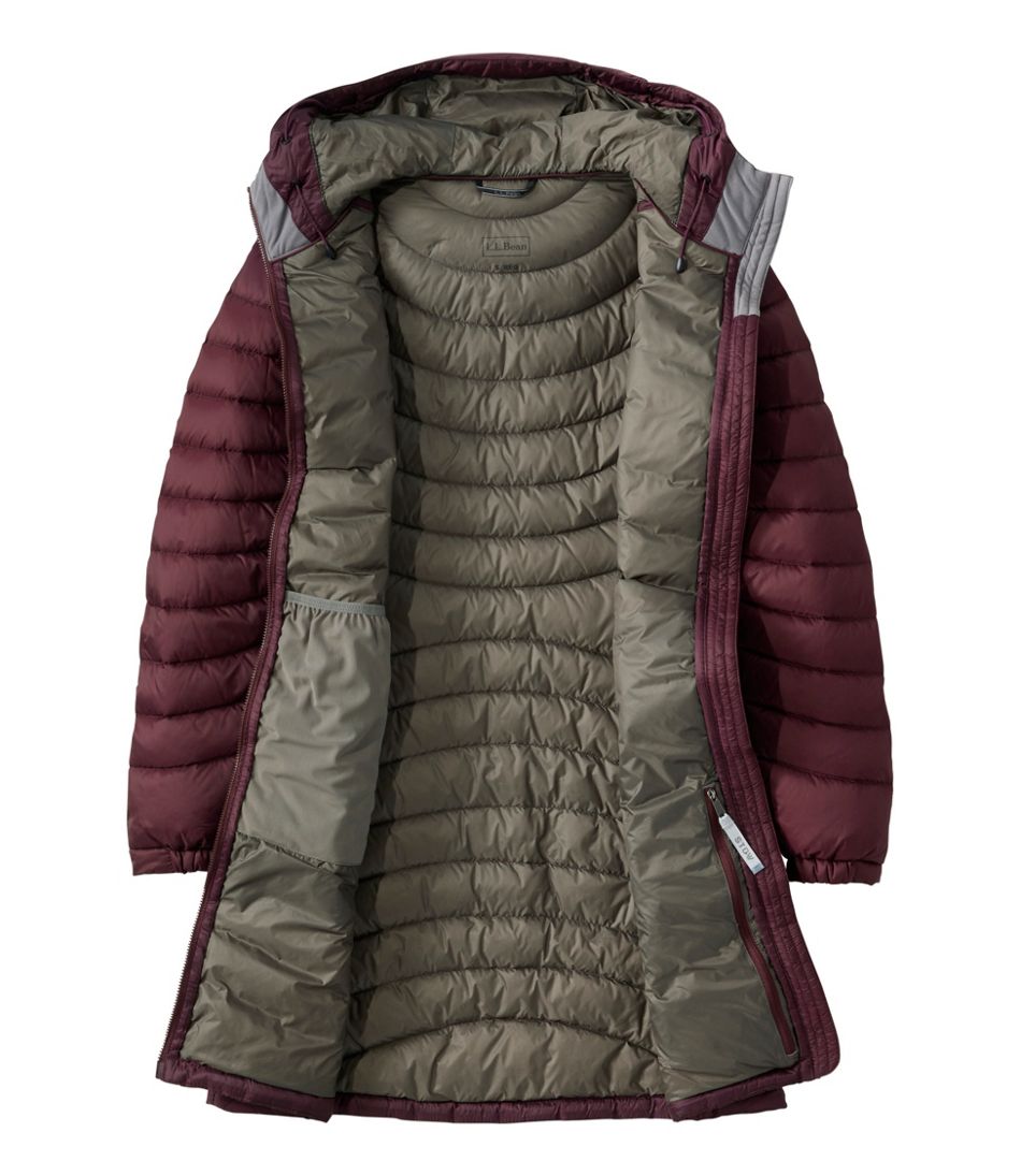 Women's Ultralight 850 Down Hooded Coat, Three-Quarter Length / L.L.Bean